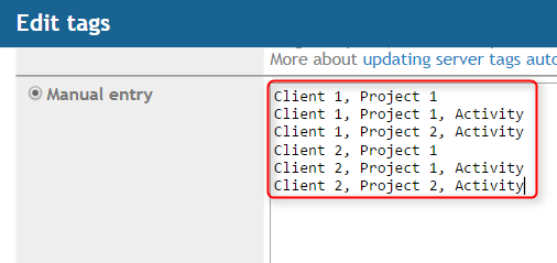 manictime import tags xml