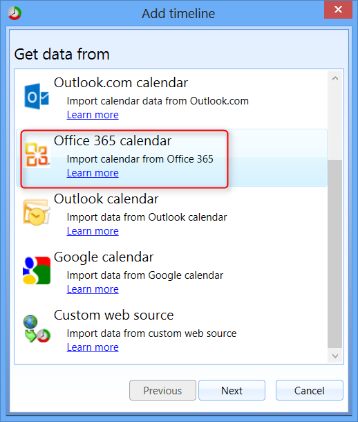 Office 365 calendar timeline ManicTime Support